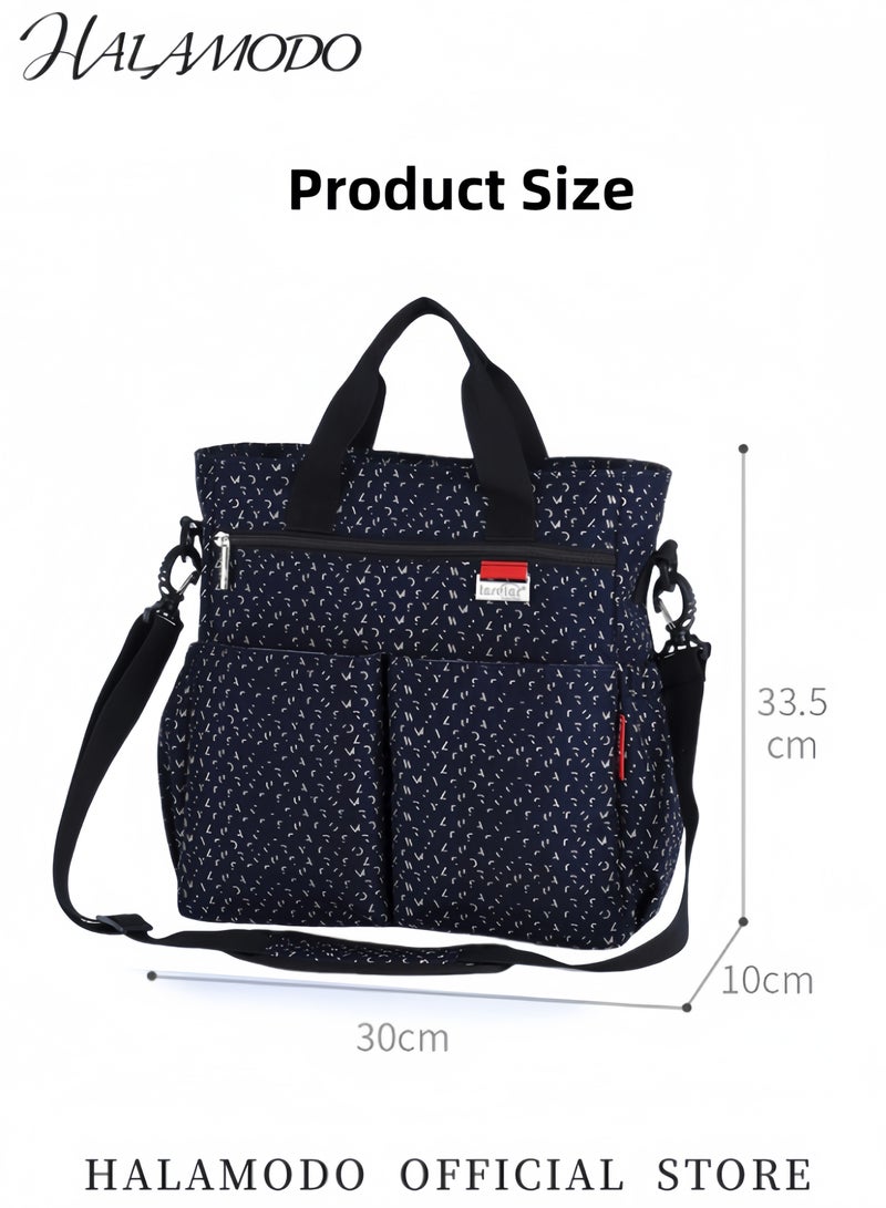 HALAMODO Baby Diaper Bag Set Of Tote, Storage Bag, Cart Strap, Shoulder Strap, Diaper Pad, Insulated Bottle Bag Large Capacity Handbag Crossbody Bag Mummy Bag Multi-Compartments Bag For Boys And Girls  - Image 4