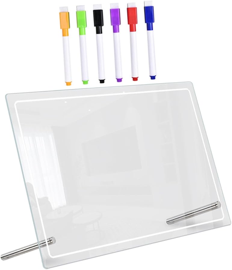 Angoily Acrylic Memo Board Set Reusable Writing Board with Markers for Home Office Kitchen - Image 1