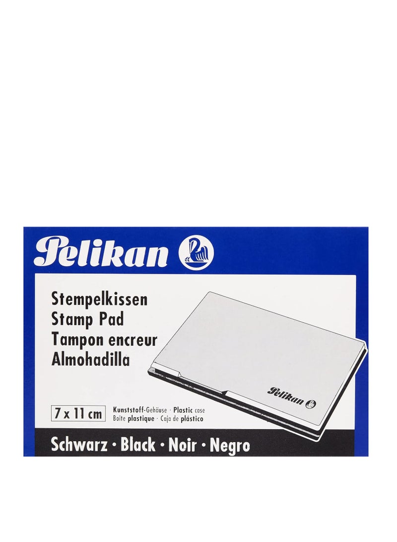 Pelikan 315259 11 cm Length x 7 Width Plastic Case Stamp Pad, Black, Black - Image 1