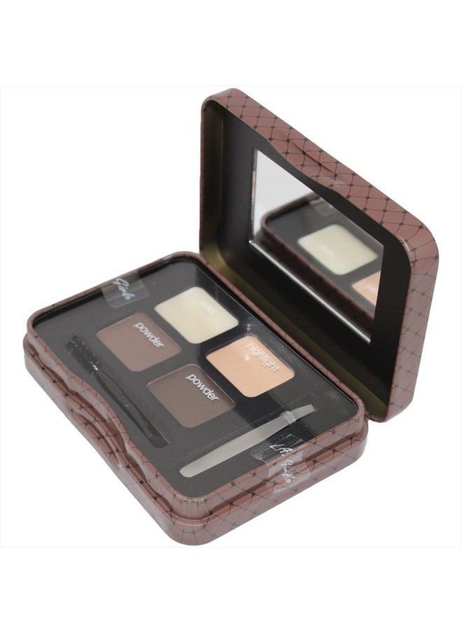 UNITE Hair - Inspiring Brow Kit, Dark and Defined (Dark), Brow Wax 0.035 oz., Brow Powder 0.15 oz., Includes Tweezers and Dual Ended Brush with Spoolie - Image 1