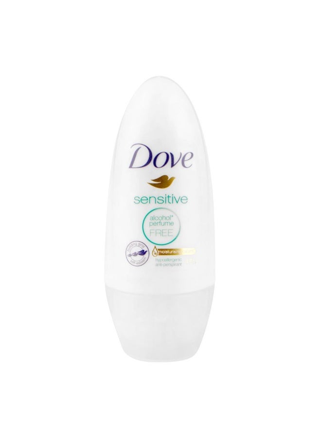 Dove Sensitive Anti-Perspirant Deodorant Roll On, Alcohol Perfume Free, 50ml