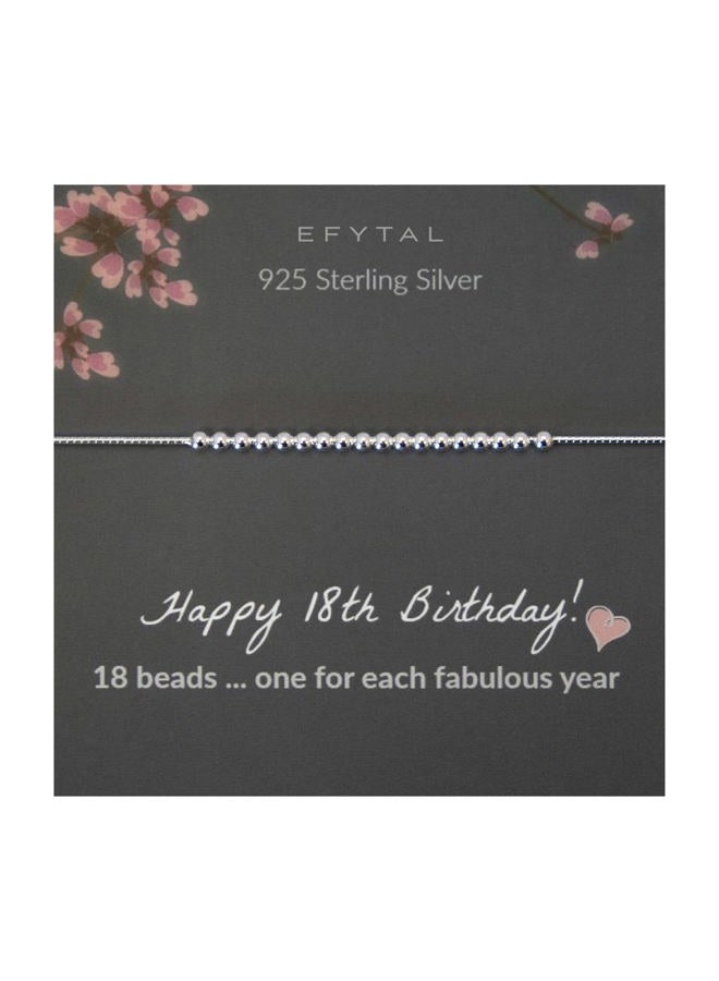 EFYTAL 18th Birthday Gifts, 925 Sterling Silver Bracelet, 18th Birthday Gift Ideas, Gifts for 18 Year Old, Adjustable, Metal - Image 1