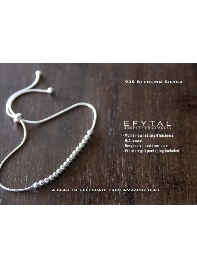 EFYTAL 18th Birthday Gifts, 925 Sterling Silver Bracelet, 18th Birthday Gift Ideas, Gifts for 18 Year Old, Adjustable, Metal - Image 2