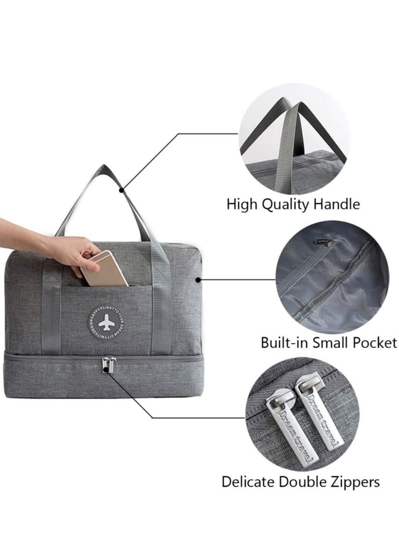 Excefore Waterproof Gym Bag Duffle Travel Overnight Dry Wet Separation Weekender Handbag Sports Fitness Swim Tote for Men Women - Image 3