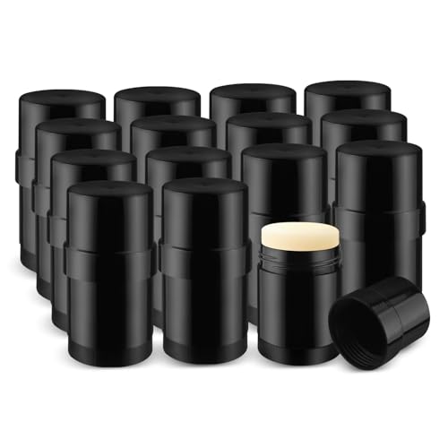 glasstore 15 Pcs Plastic Empty Deodorant Containers Twistup DIY Deodorant Tubes Top Filling Refillable Lip Balm Tubes For Deodorant Lip Balm Lotion Sticks etc black 30ml1oz - Image 1