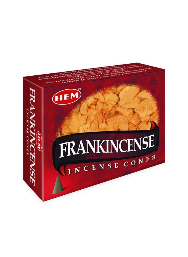 HEM Frankincense Incense Cones (Pack Of 12 - 120 Count) | Long Lasting Aroma | For Positivity, Stress Relief, Air Purifier & Pooja