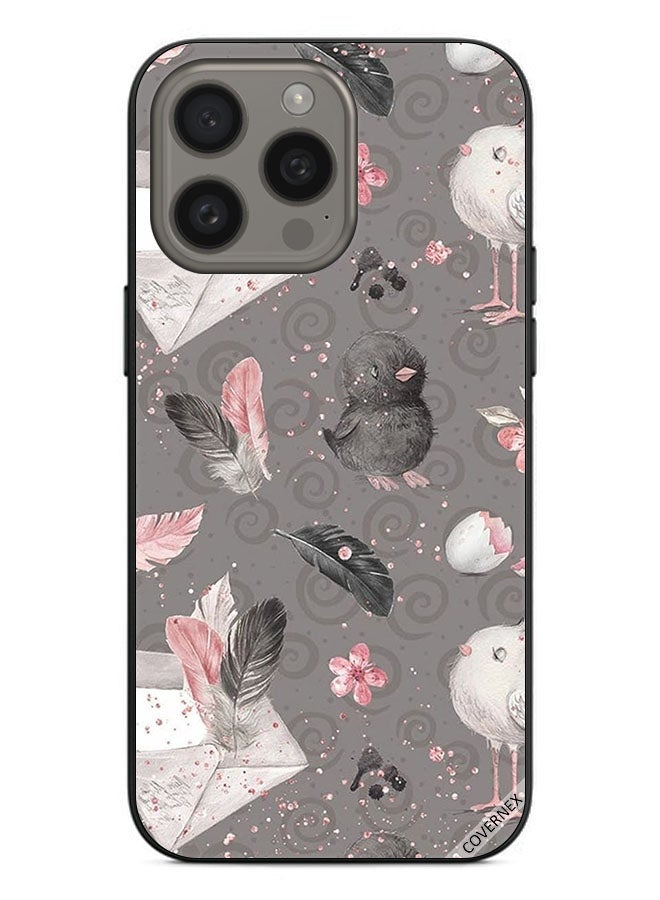 Covernex Protective Case Cover For Apple iPhone 15 Pro Max Feathers & Chicks - Image 1