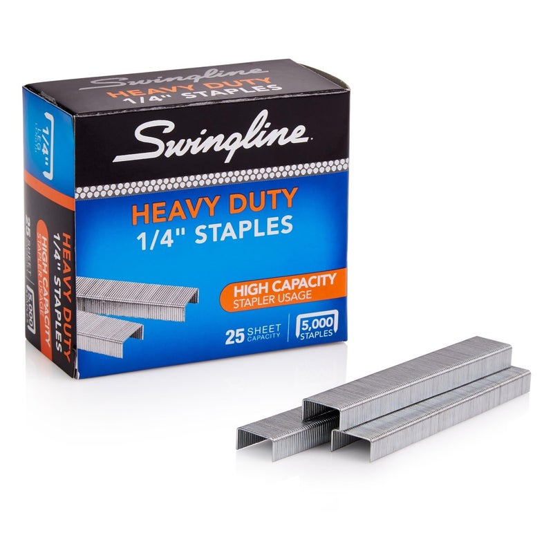 Swingline Staples, Heavy Duty, 1/4" Length, 25 Sheet Capacity, 100/Strip, 5000/Box, 1 Pack (79394) - Image 5