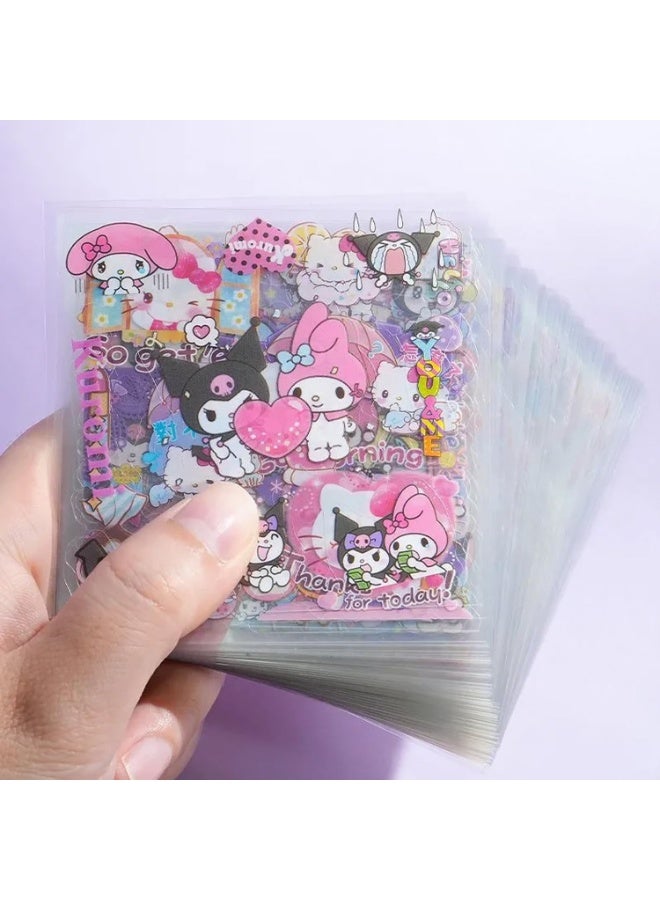 rayihni Anime Girl Stickers - 100 Sheets Sanrio Stickers Kit, Vinyl Cartoon Aesthetic Decorative Sticker Set, Ideal for Scrapbooking, Journaling, Laptops and Room Decoration - Image 3
