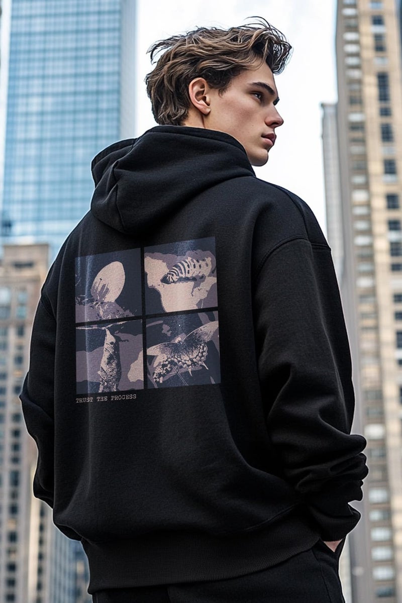 NOBERO Black Oversized Hoodie for Men - Image 3