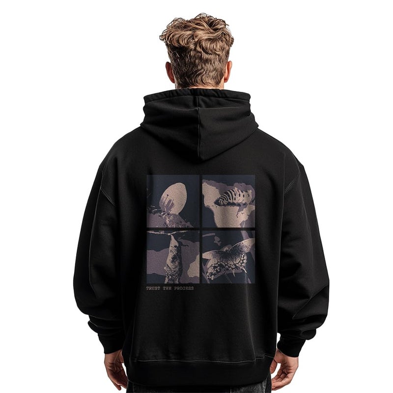 NOBERO Black Oversized Hoodie for Men - Image 2