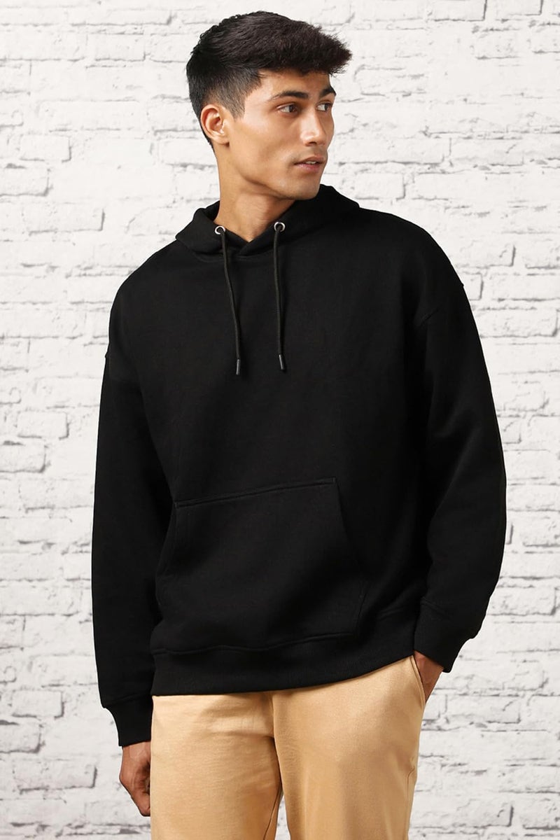 NOBERO Black Oversized Hoodie for Men - Image 4