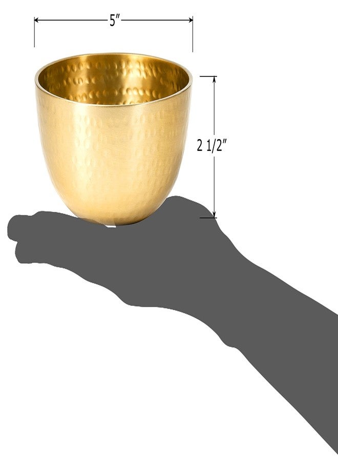 Red Co. 5” Luxurious Round Hammered Aluminum Decorative Bowl, Gold Finish - Image 3