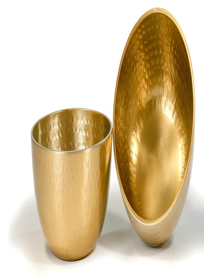 Red Co. 5” Luxurious Round Hammered Aluminum Decorative Bowl, Gold Finish - Image 2