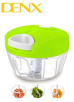 Denx Manual Food Chopper And Cutter With A Pull Cord For Chopping Onions, Garlic, And Vegetables, Multicolour  - Image 3