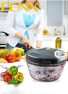 Denx Manual Food Chopper And Cutter With A Pull Cord For Chopping Onions, Garlic, And Vegetables, Multicolour  - Image 5