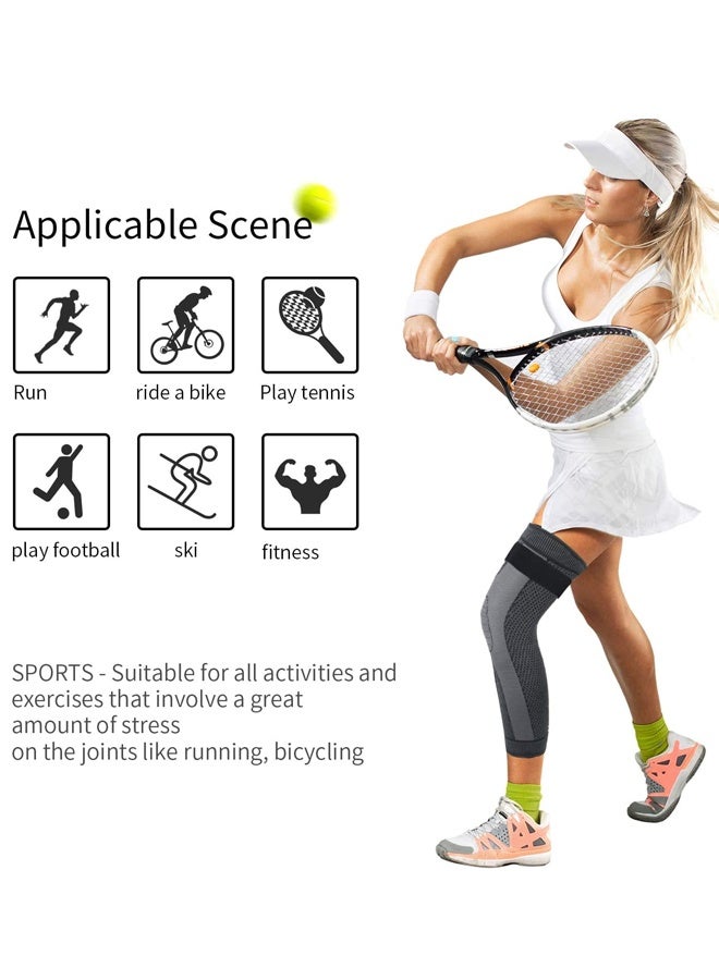 أكمام ضغط طويلة للساقين، أكمام للركبة، لحماية الساق، للرجال والنساء، ولاعبي كرة السلة، ومرضى التهاب المفاصل، ورياضة ركوب الدراجات. - Image 5