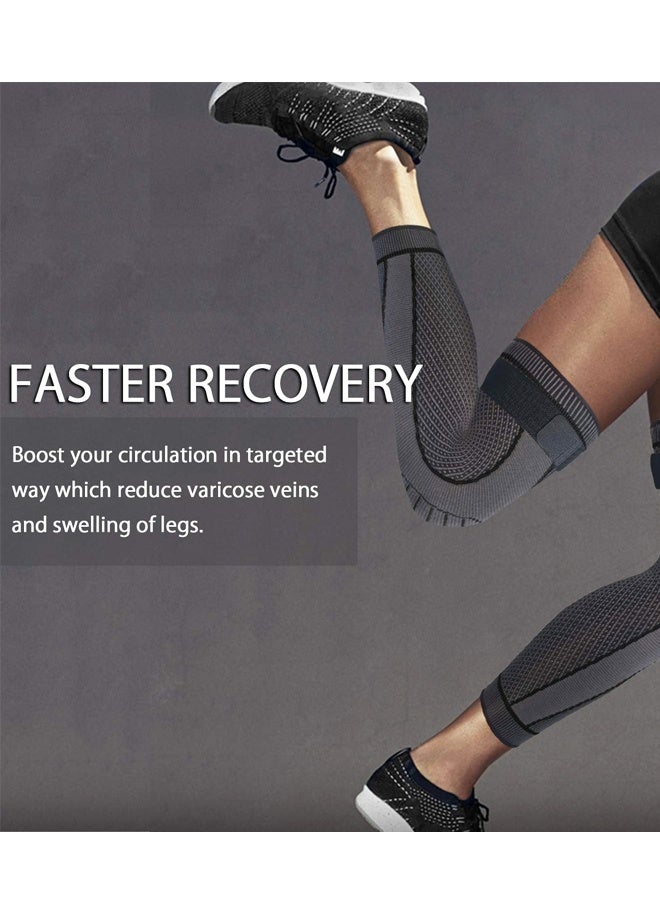 أكمام ضغط طويلة للساقين، أكمام للركبة، لحماية الساق، للرجال والنساء، ولاعبي كرة السلة، ومرضى التهاب المفاصل، ورياضة ركوب الدراجات. - Image 3