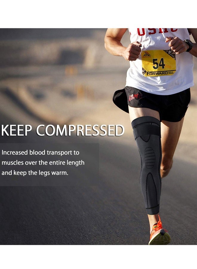أكمام ضغط طويلة للساقين، أكمام للركبة، لحماية الساق، للرجال والنساء، ولاعبي كرة السلة، ومرضى التهاب المفاصل، ورياضة ركوب الدراجات. - Image 4
