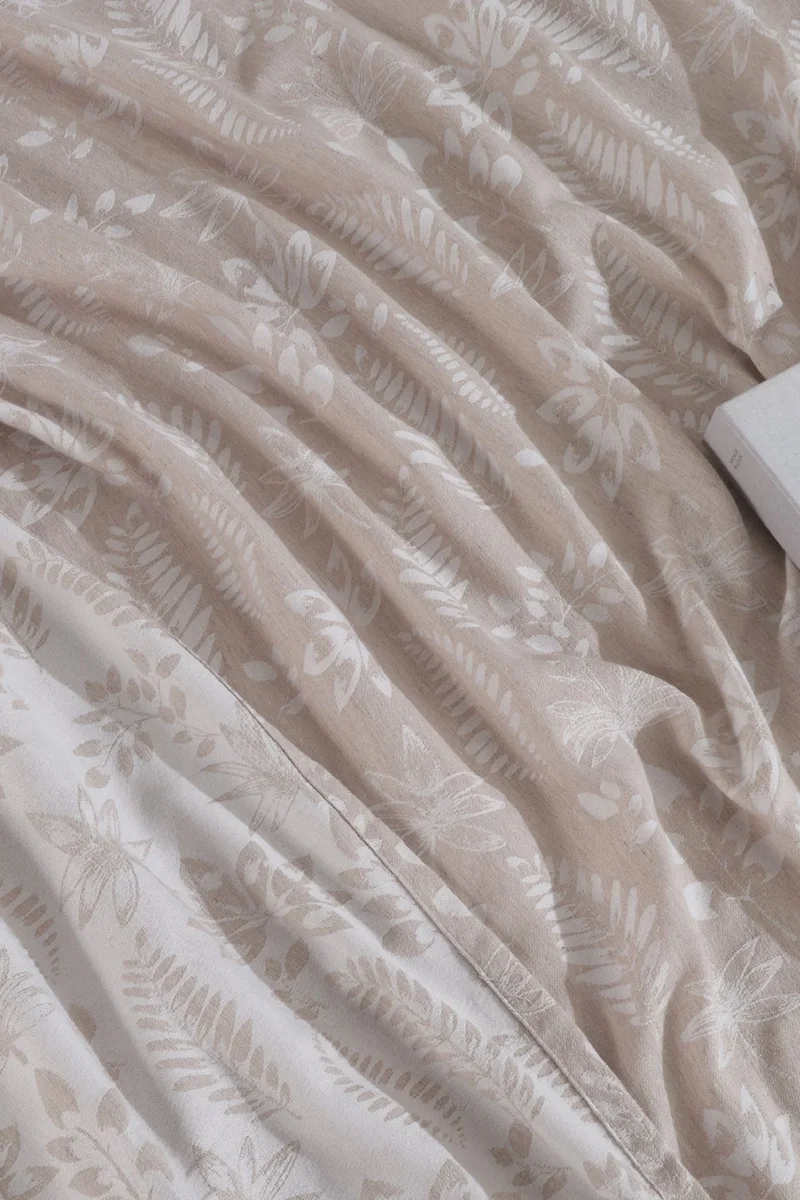 ايلارت Mokka Linen Look Bedspread Pique Set 3 Piece Double Ecru