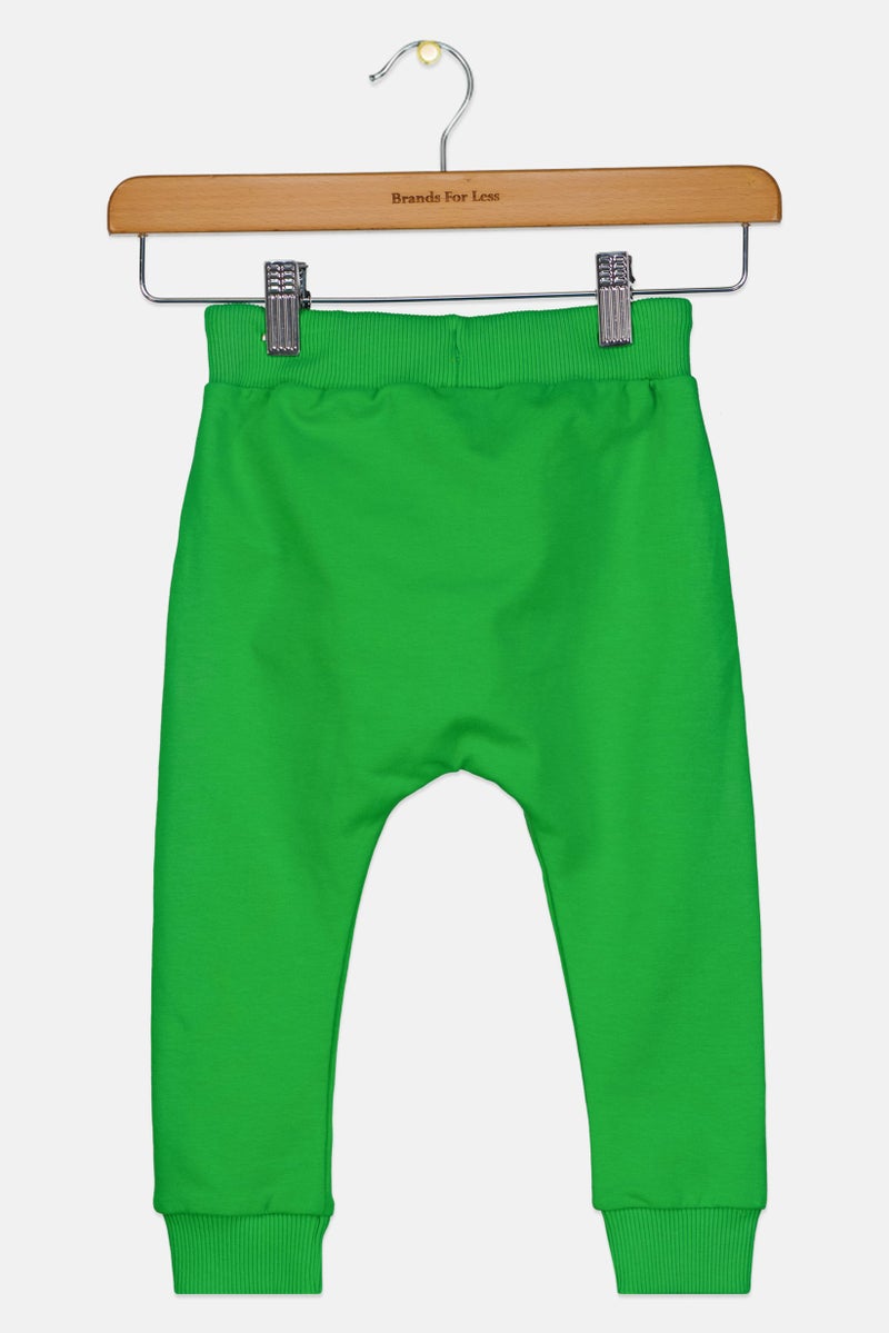 Hey Popinjay Toddlers Boy Drawstring Solid Jogger Pants, Green - Image 2