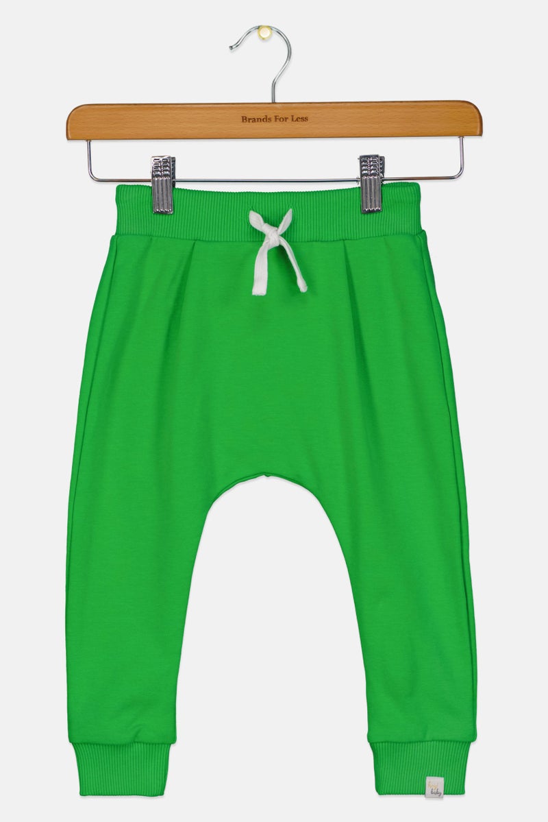 Hey Popinjay Toddlers Boy Drawstring Solid Jogger Pants, Green - Image 1
