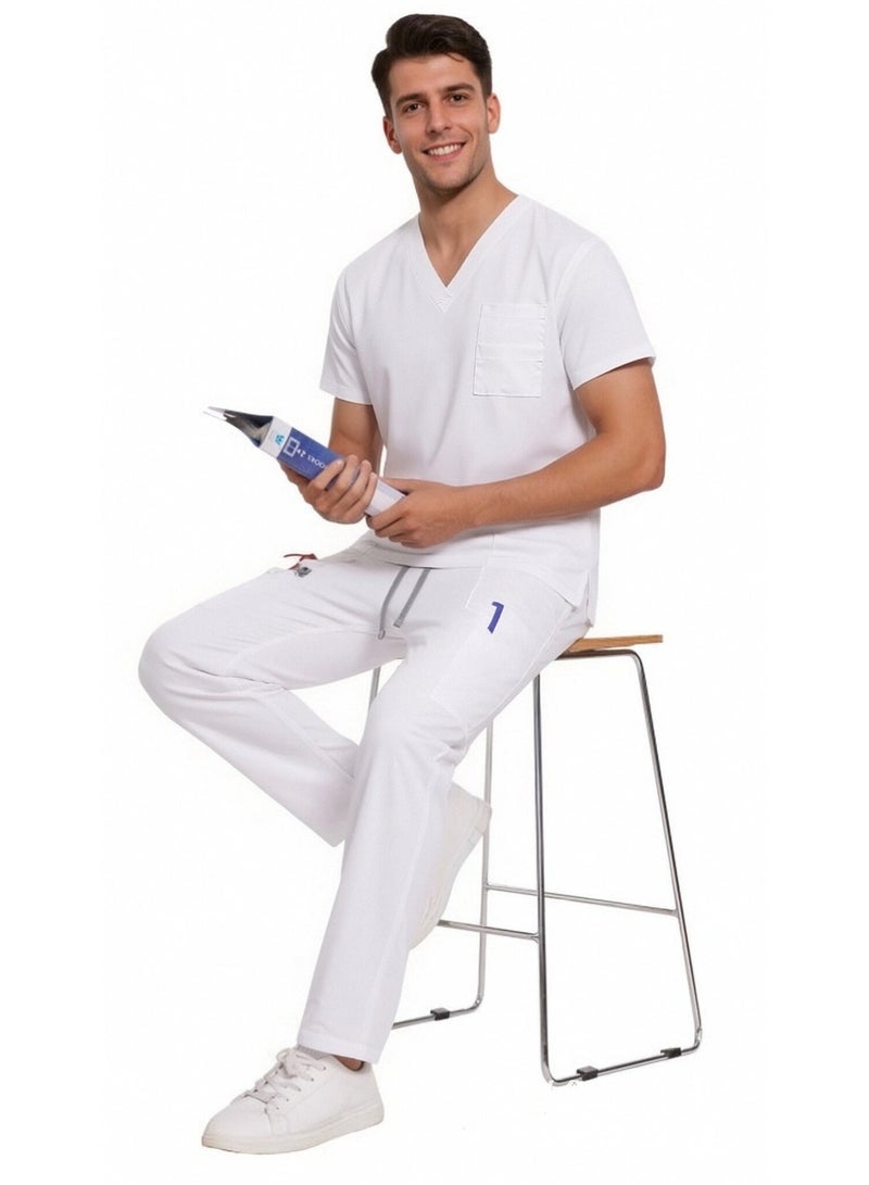 Joychic Womens Men Medical Scrubs Set Unisex Scrub Top and Scrub Pant Set Medical Uniform Scrubs Medical Uniform Set - Image 2