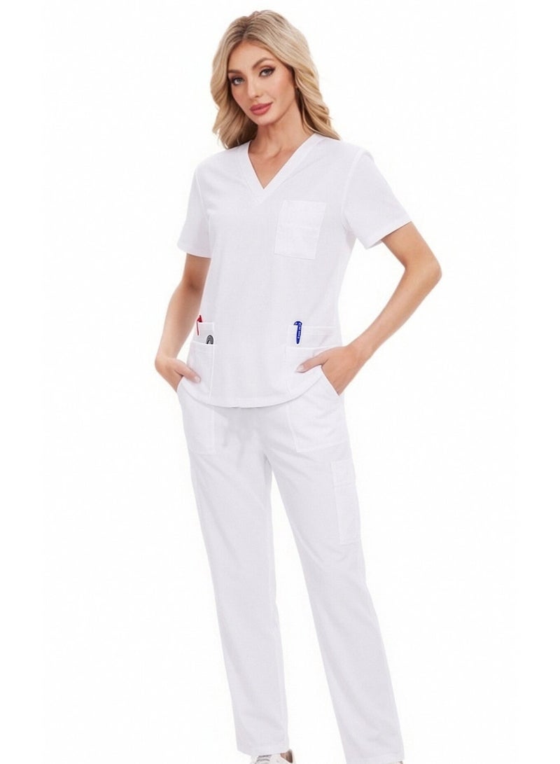 Joychic Womens Men Medical Scrubs Set Unisex Scrub Top and Scrub Pant Set Medical Uniform Scrubs Medical Uniform Set - Image 3