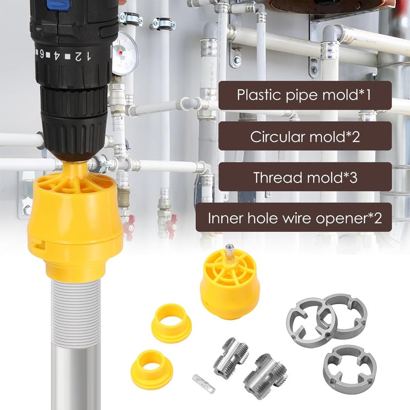 Electric PVC thread tool set, water pipe inner hole wire opener, double head water pipe inner hole wire opener, drill bit, electric drill water pipe PPR PPE water pipe hardware tool 4-6 minutes inner wire - Image 5