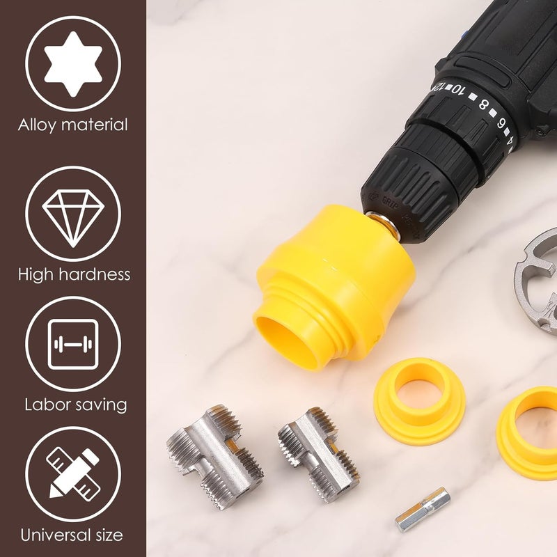 Electric PVC thread tool set, water pipe inner hole wire opener, double head water pipe inner hole wire opener, drill bit, electric drill water pipe PPR PPE water pipe hardware tool 4-6 minutes inner wire - Image 3