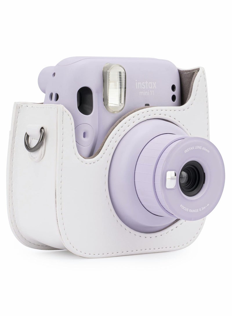 SOLARAE PU Leather Camera Case for Fujifilm Instax Mini 11, with Adjustable Strap and Pocket (Panda) - Image 3
