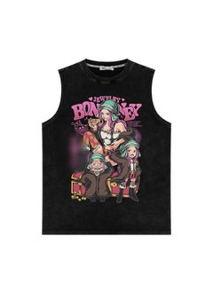 KUYING Summer One Piece Washed And Worn Vintage Vest  - Image 1