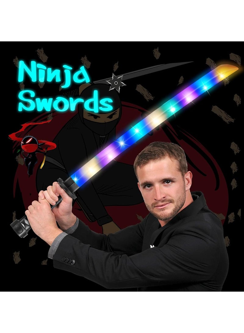 REZZOSS 2-Pack LED Light Up Ninja Swords with Sound FX – Motion Activated Glowing Katana Toys for Kids | Galaxy Space Saber Battle Set for Boys & Girls | Flashing Lights & Clashing Sounds Costume Accessory | Halloween & Birthday Gift | Safe Plastic Dual Swords - Image 5