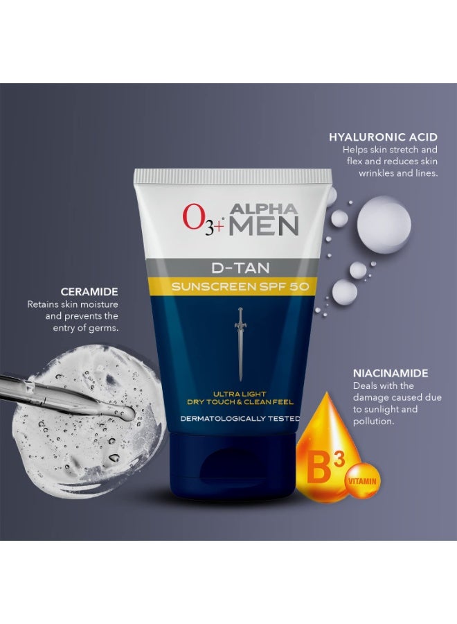 O3+ واقي شمس O3+ ALPHA MEN D-TAN SPF 50 50غ - Image 3
