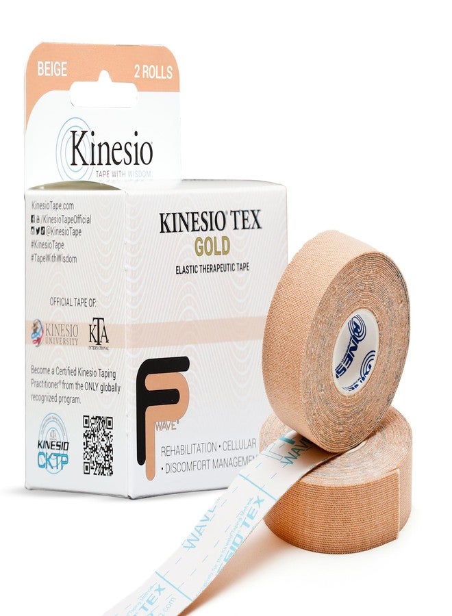 Kinesio Taping - Elastic Therapeutic Athletic Tape Tex Gold FP - Beige - 1in x 5m Roll - Image 1