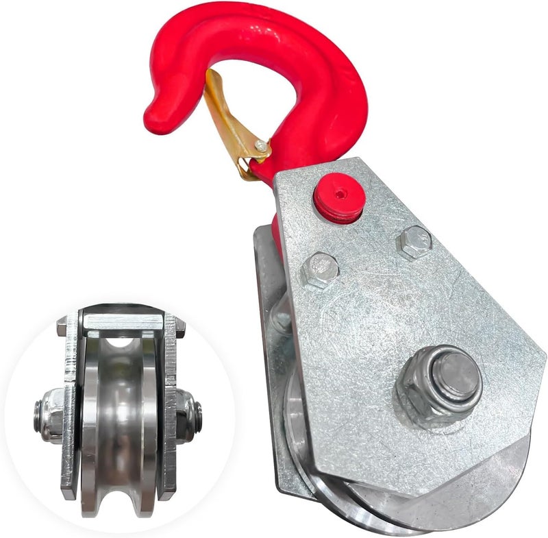 SENKEYFE 3 Ton Heavy Duty Block Pulley with 360° Swivel Hook for Towing and Lifting Operations - Image 1