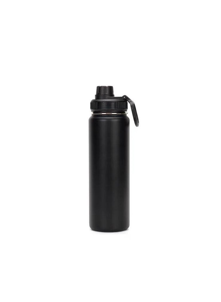 Stainless steel thermos bottle with a filter for filtering tea and herbs, with a strong, easy-to-carry handle, available in light blue IR