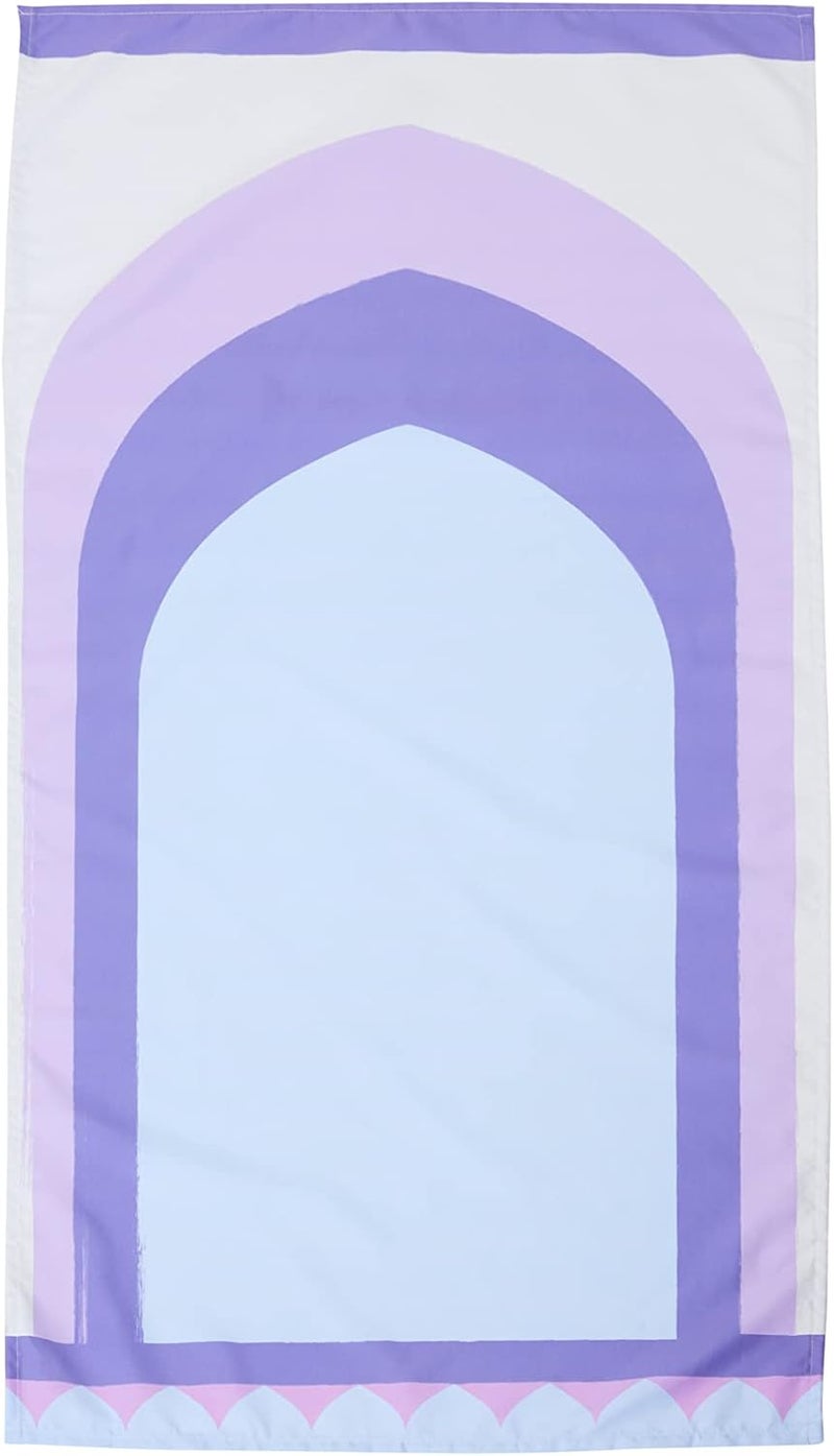صبر Baghdad Ultra-Lightweight Foldable Pocket Prayer Mat with Carry Pouch, Purple - Image 2