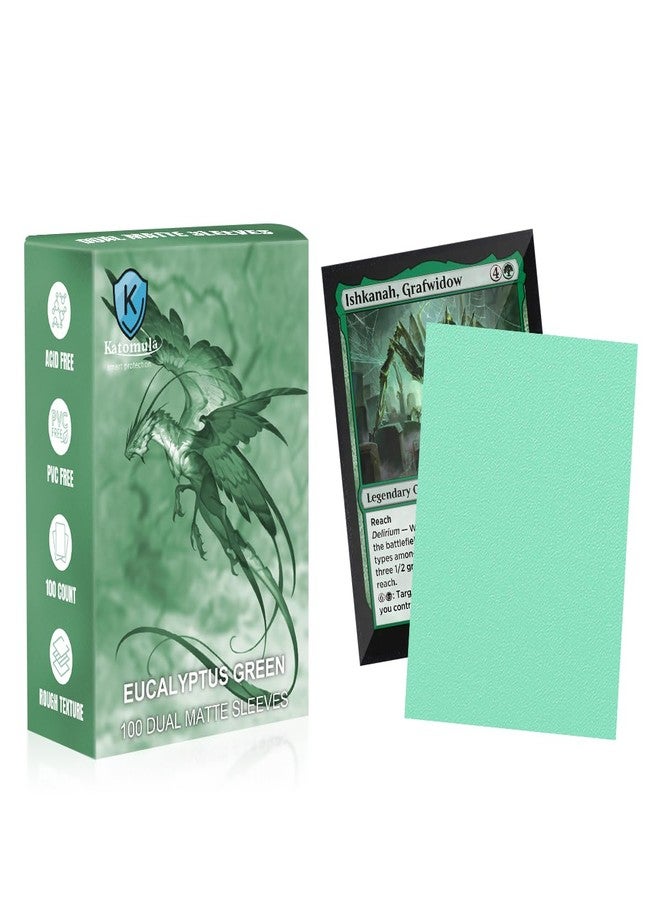 Katomula Eucalyptus Green Dual Matte Card Sleeves, Katomula Card Sleeves for MTG, Standard Card Sleeve for MTG, PKM, Flesh & Blood - Image 1