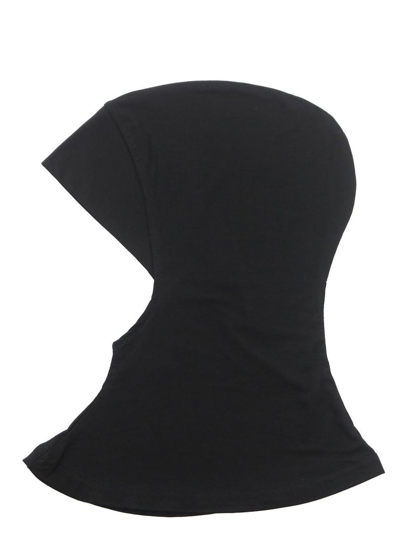 Loquat - Women's Stretch Long Scarf Solid Color Hijab Inner Cap Black - Image 1