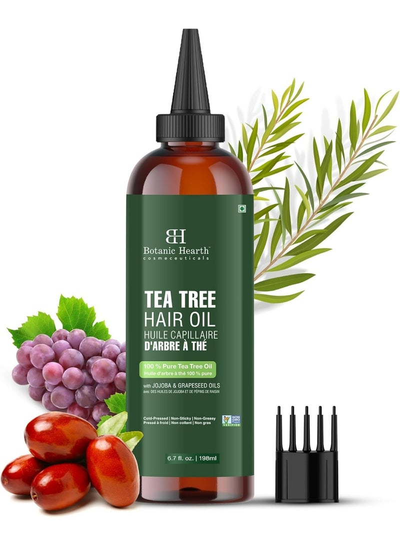 Botanic Hearth Tea Tree Scalp Oil for Hair Growth & Itchy Scalp, 6.7 Fl Oz | Helps relieve dandruff & itchy scalp. Infused with coconut oil to nourish dry hair and support stronger-looking hair - Image 1