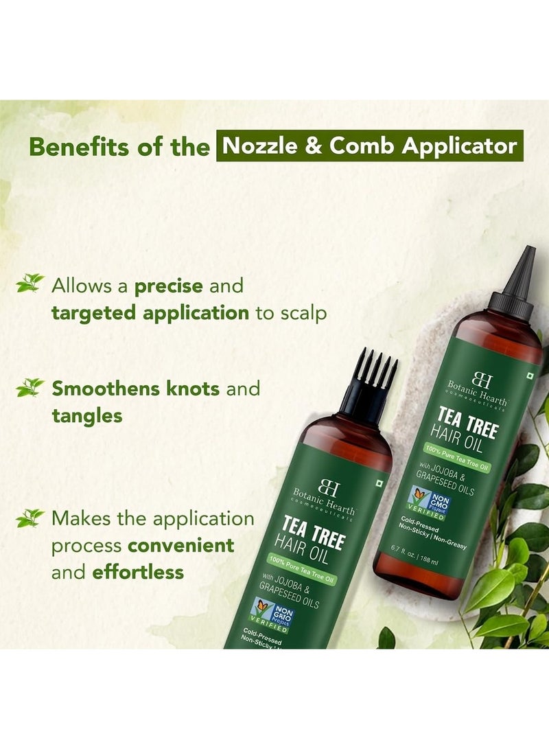 Botanic Hearth Tea Tree Scalp Oil for Hair Growth & Itchy Scalp, 6.7 Fl Oz | Helps relieve dandruff & itchy scalp. Infused with coconut oil to nourish dry hair and support stronger-looking hair - Image 4