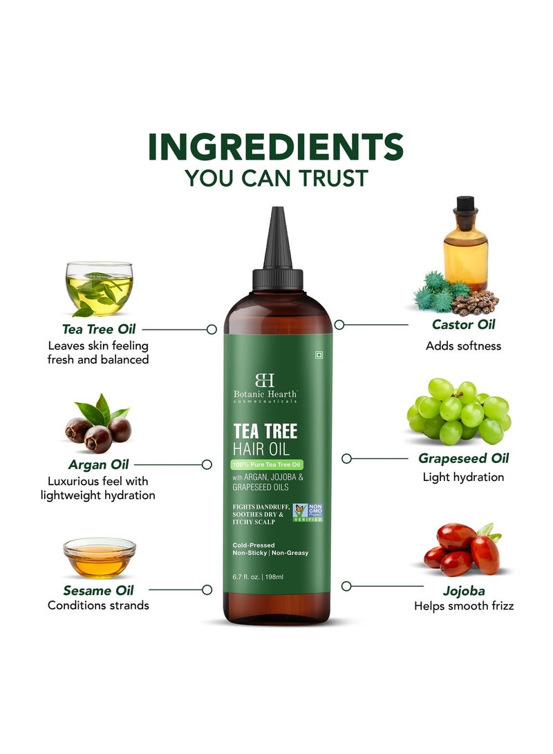Botanic Hearth Tea Tree Scalp Oil for Hair Growth & Itchy Scalp, 6.7 Fl Oz | Helps relieve dandruff & itchy scalp. Infused with coconut oil to nourish dry hair and support stronger-looking hair - Image 5