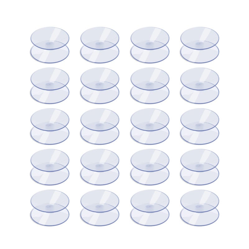 Aquaneat 20 Pack 0.8/1.2 Inch Double Sided Suction Cups For Glass Table Top Home Organization (0.8 Inch) - Image 1