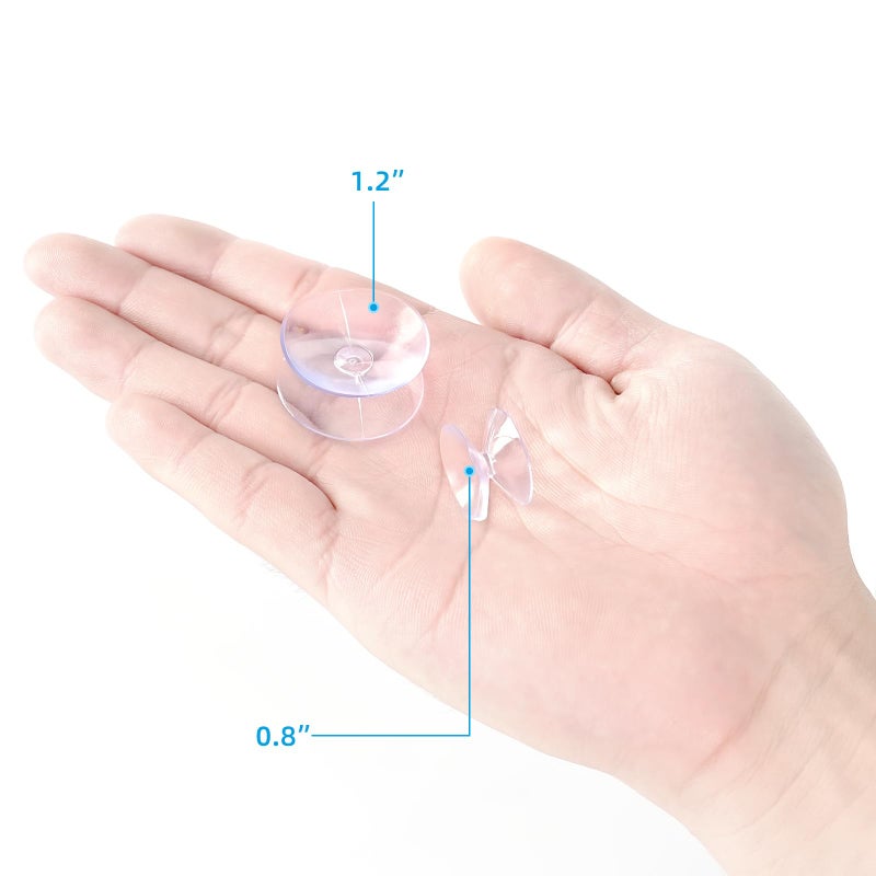 Aquaneat 20 Pack 0.8/1.2 Inch Double Sided Suction Cups For Glass Table Top Home Organization (0.8 Inch) - Image 3