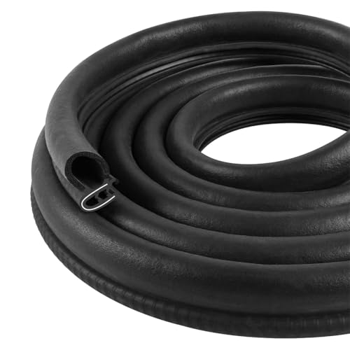 STHIRA® 20Ft car Sealing Strip Door Stripping Rubber Edge Trim Seal Strip Gasket with Side Bulb Universal Fit car Strip All-Weather Car Soundproofing Protects Against Dust & Water for Most Vehicles - Image 1