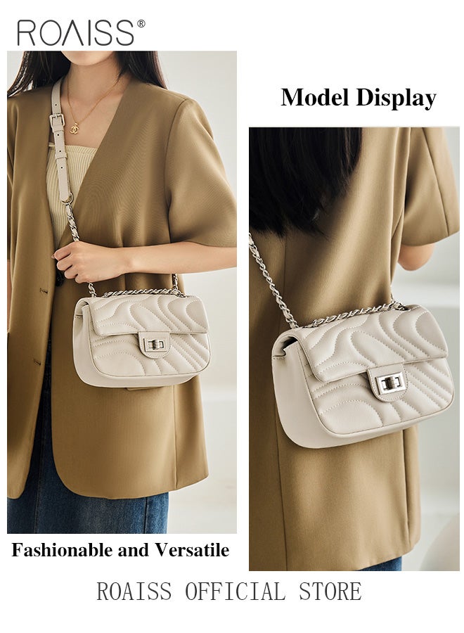 roaiss Women Classic Shoulder Bag Horizontal Square Shape with Large Capacity Classic Solid Color Design Timeless and Versatile Elegant Women Crossbody Bag Suitable for School and Commuting  - Image 3