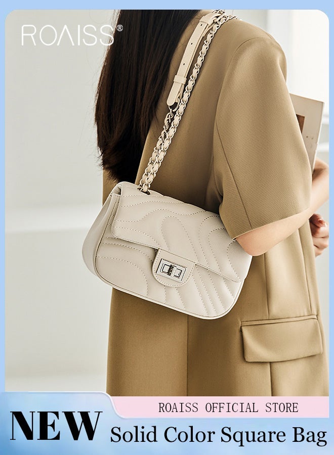 roaiss Women Stylish Crossbody Bag, Large Capacity Shoulder Bag with Adjustable Strap and Turn Buckle, Elegant Chic Handbag for Ladies, Ideal for Dating, Shopping and Everyday Use - Image 1