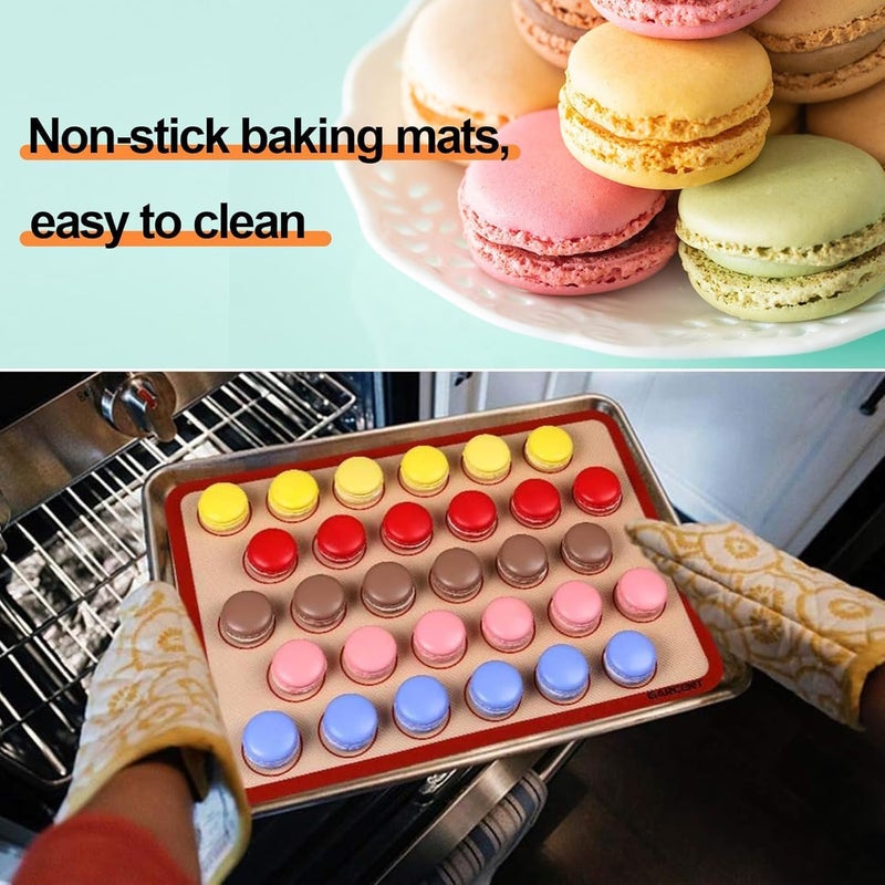 PureBake حصيرة خبز سيليكون 40x30 سم، سميكة جداً، غير لاصقة، مقاومة للحرارة، قابلة لإعادة الاستخدام، أدوات خبز، بسكويت، فطائر، بيتزا، ملحقات الخبز، خالية من BPA، سهلة التنظيف - (2 قطعة بني) - Image 4