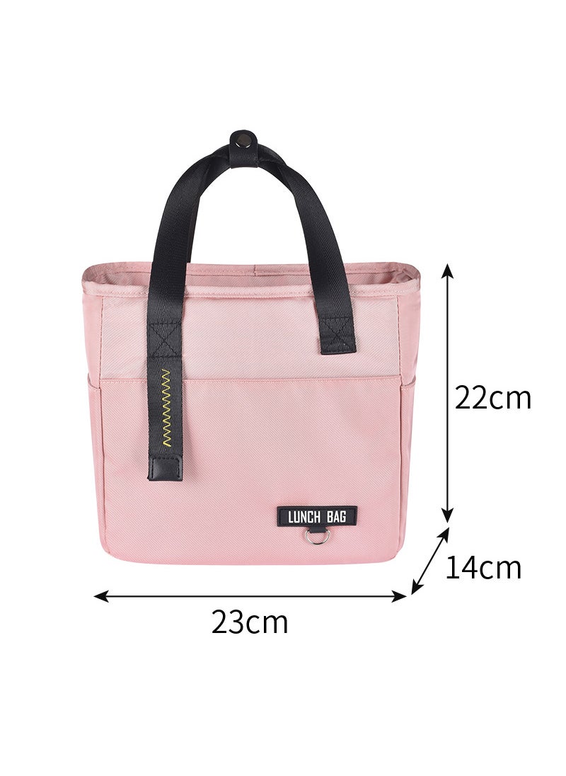 Generic Stylish Insulated Lunch Bag Portable Aluminum Foil Pink small size 